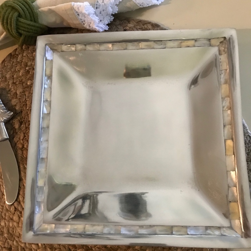 💕Pearl Inlayed Border Square Tray💕 - Picture 6 of 8
